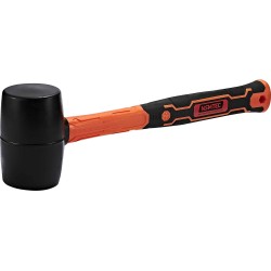 NSM-80195 Rubber Mallet Hammer With Fiberglass Handle Black 8OZ 230G
